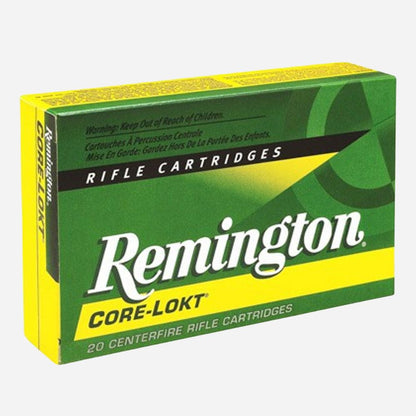 Remington Core-Lokt rifle cartridges packaging on a white background