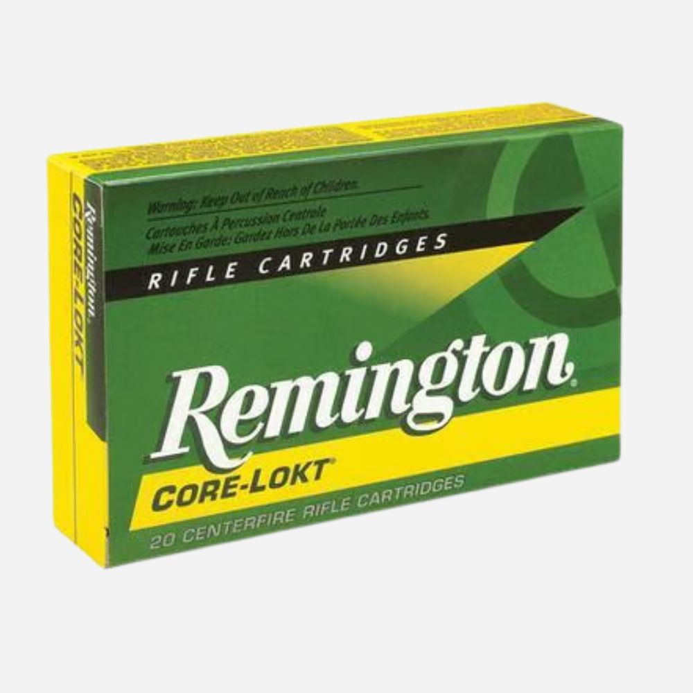 Remington Core-Lokt rifle cartridges packaging on a white background