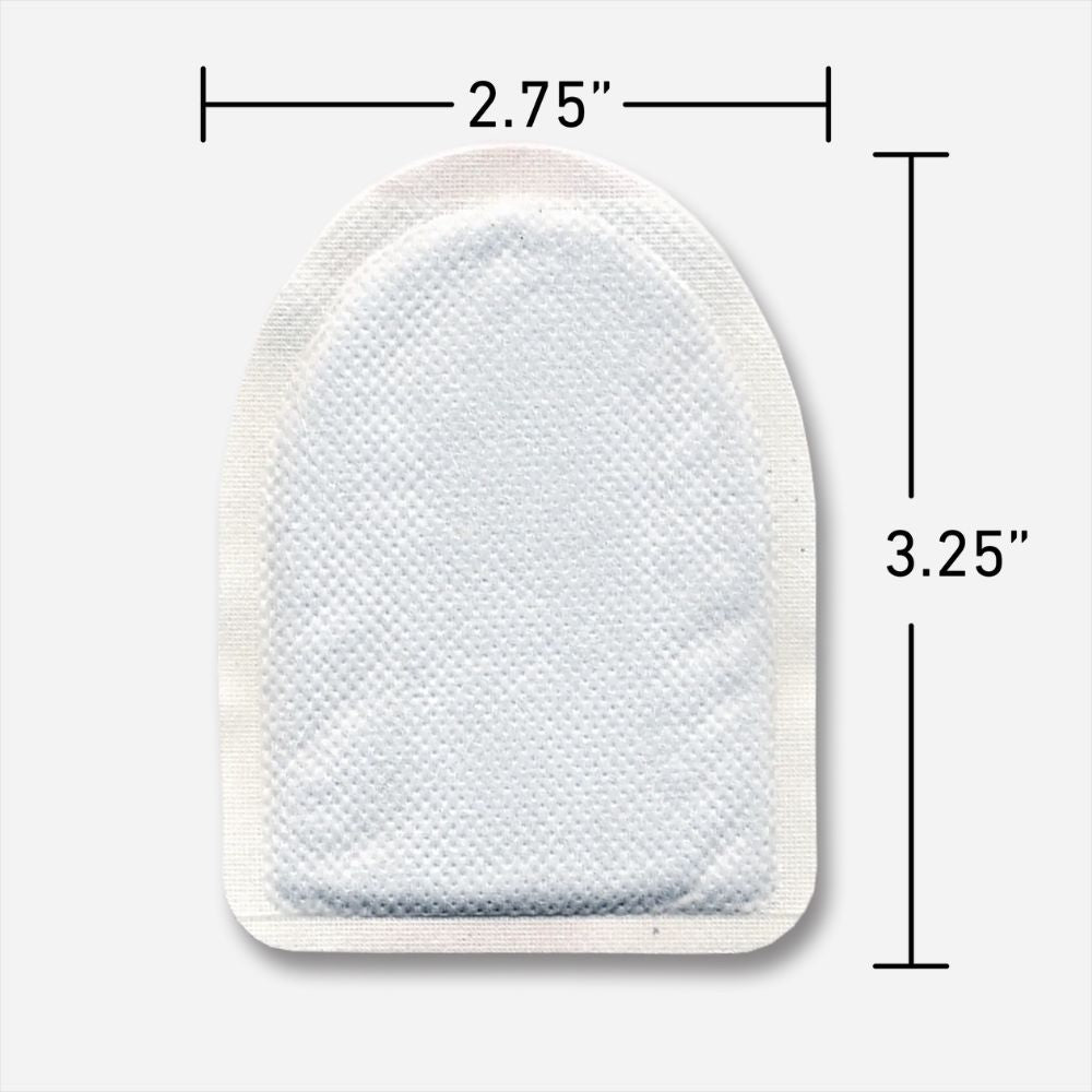 Rectangular white filter with dimensions labeled on a white background