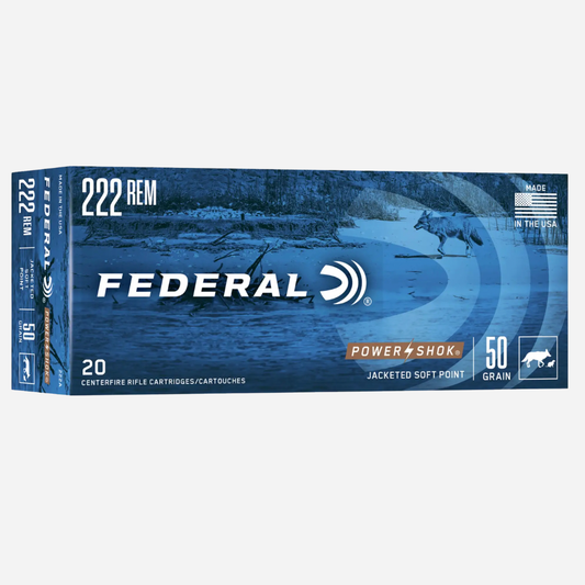 Federal .222 Rem 50gr SP Power-Shok 20 Rounds
