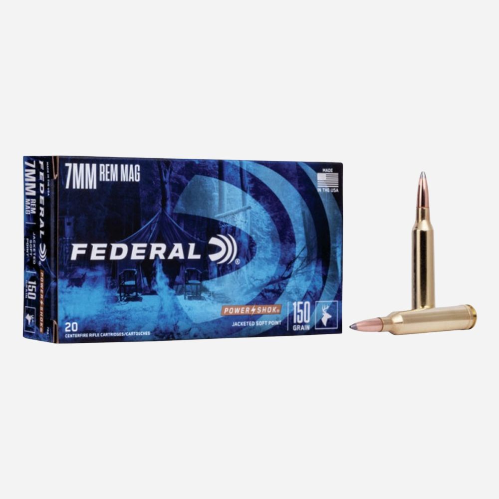 Federal ammunition box with a bullet on a white background