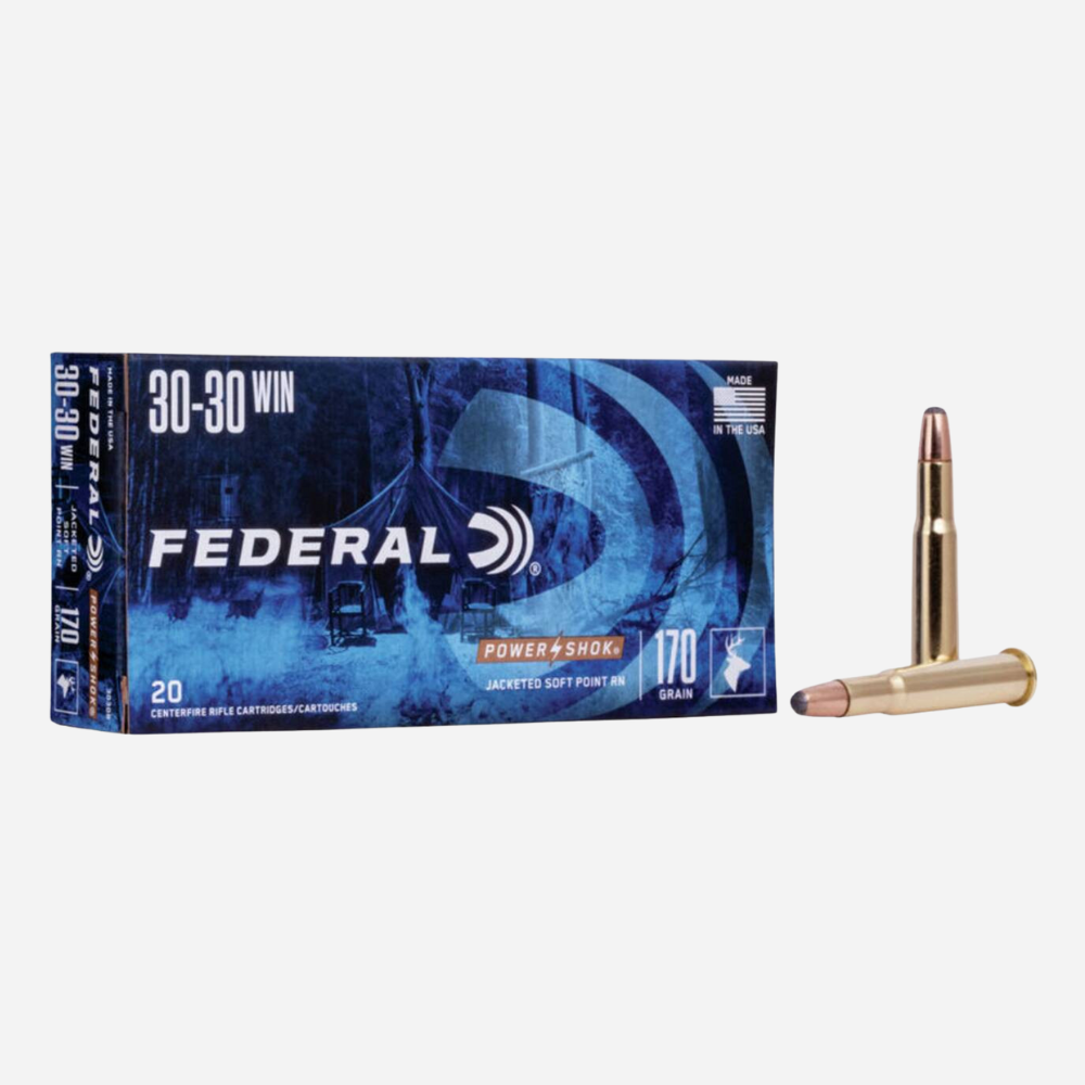 Federal ammunition box and bullet on a white background