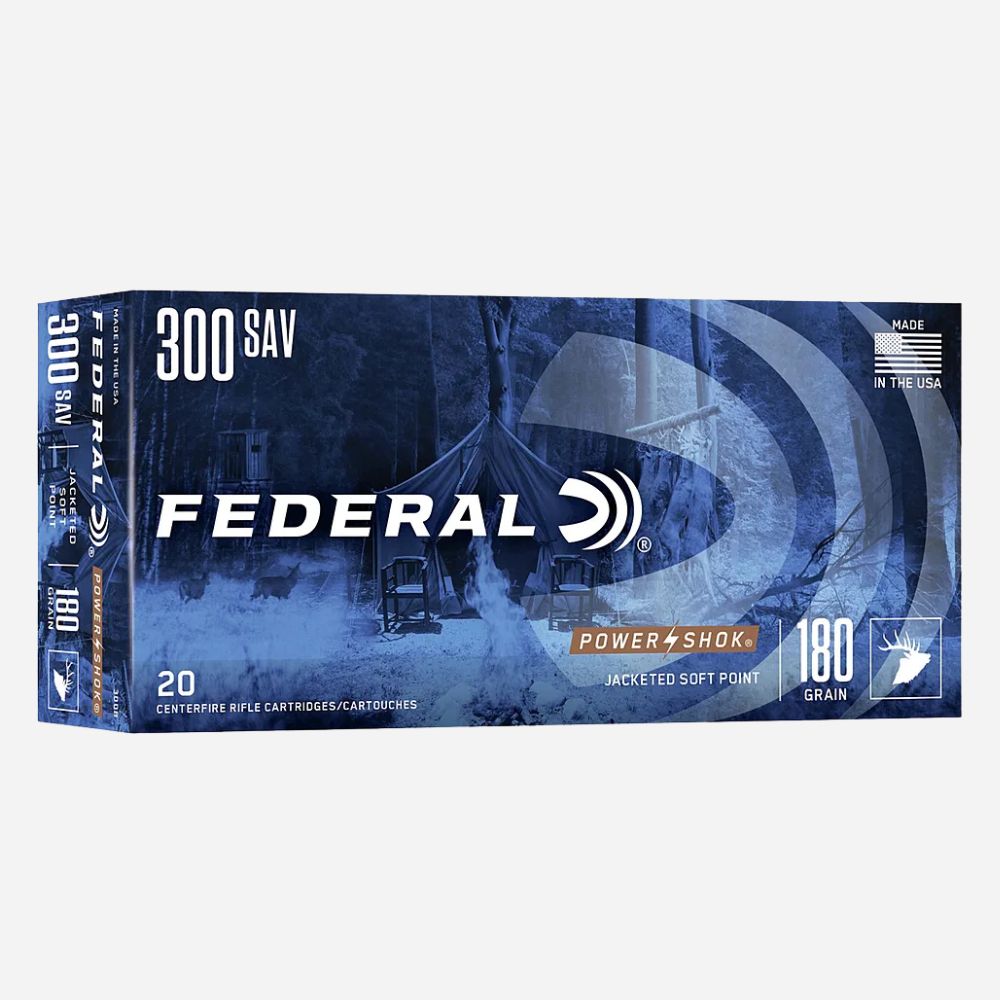 Federal ammunition box with hunting scene design on a white background