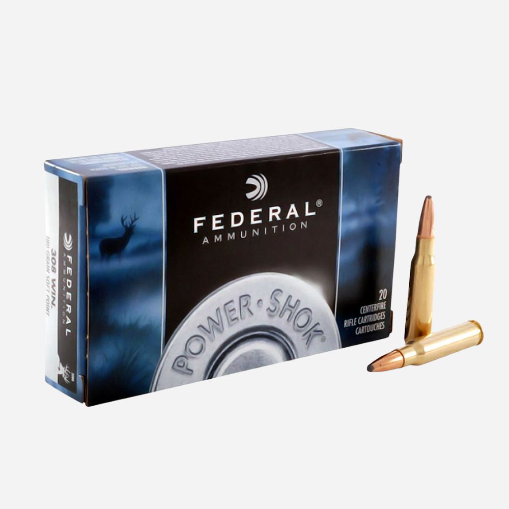 Federal Ammunition box with bullets on a white background
