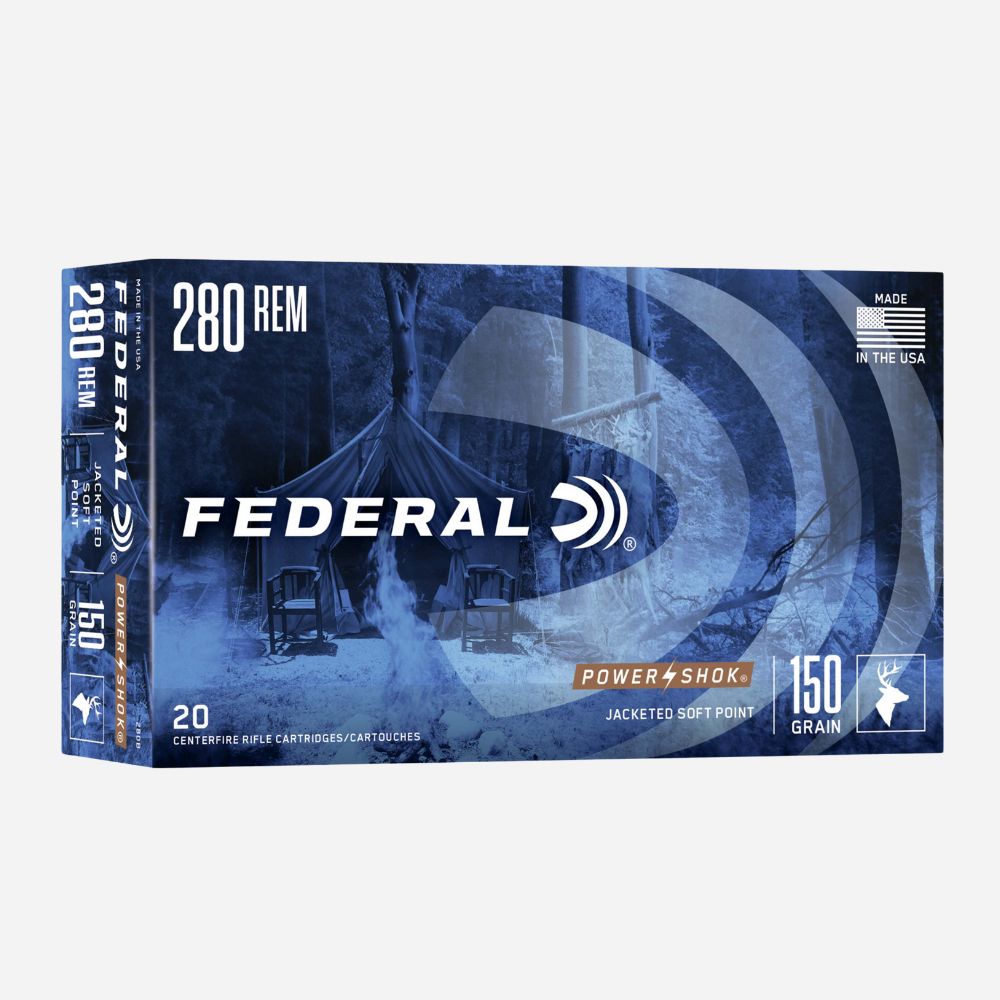 Federal 280 Remington ammunition box on a white background