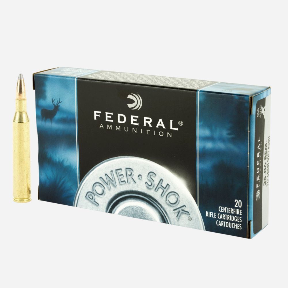 Box of Federal Ammunition with a bullet on a white background