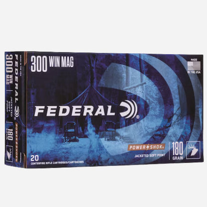 Federal ammunition box for 300 Win Mag on a white background