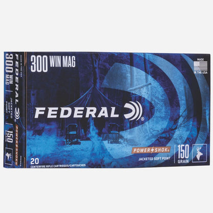 Federal Power-Shok .300 Win Mag 150 Grain Jacketed Soft Point - 20 Rounds