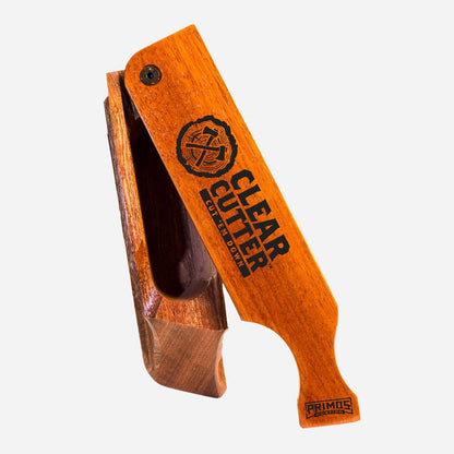 Wooden clear cutter with 'Clear Cutter' branding on a white background