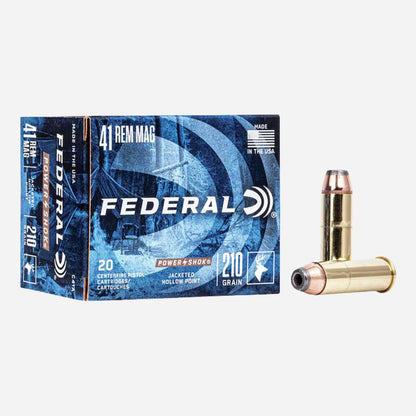 Federal ammunition box with two bullets on a white background