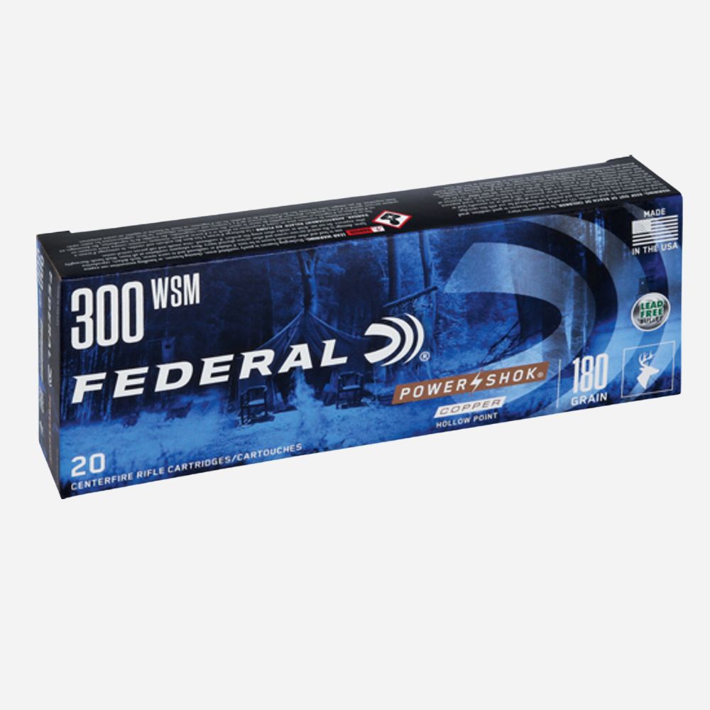 Federal Power-Shok ammunition box on a white background