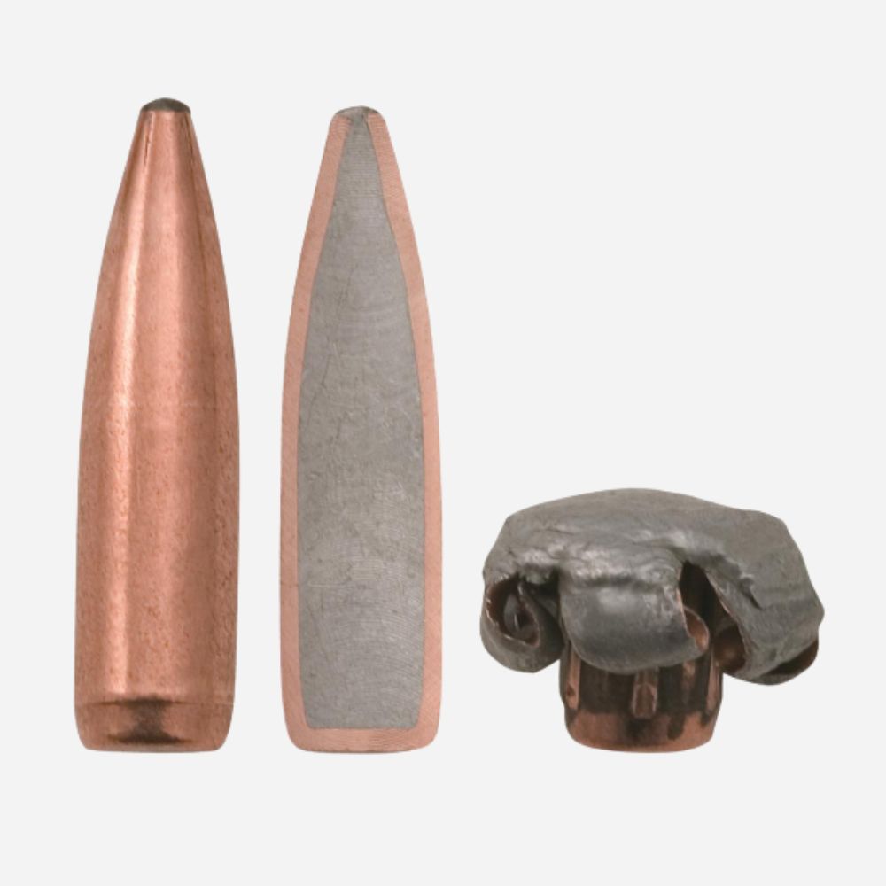 Three types of bullets on a white background