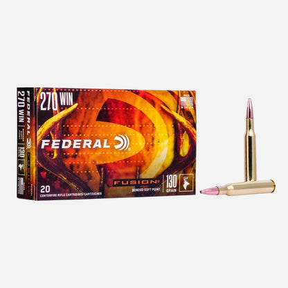 Federal ammunition box and bullet on a white background