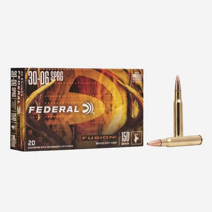 Federal ammunition box and bullets on a white background