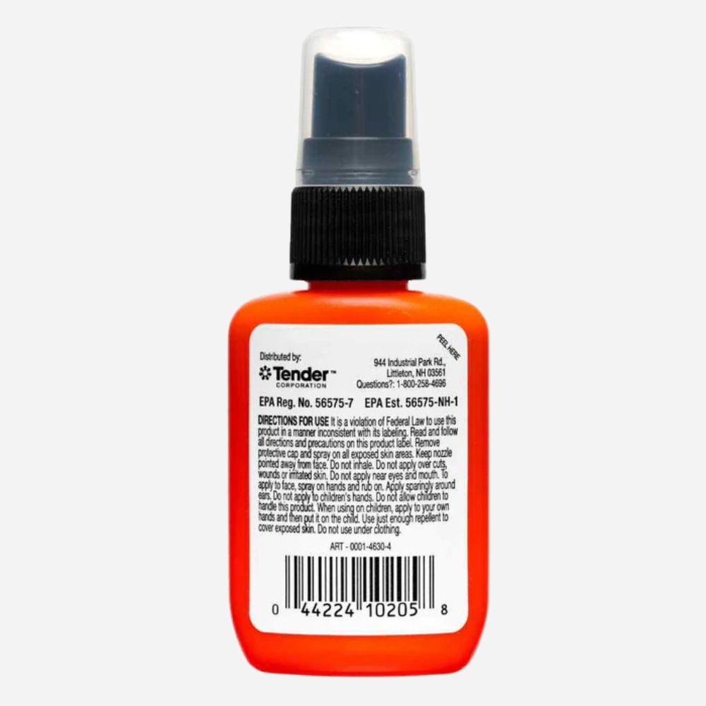 Orange spray bottle with black nozzle on a white background