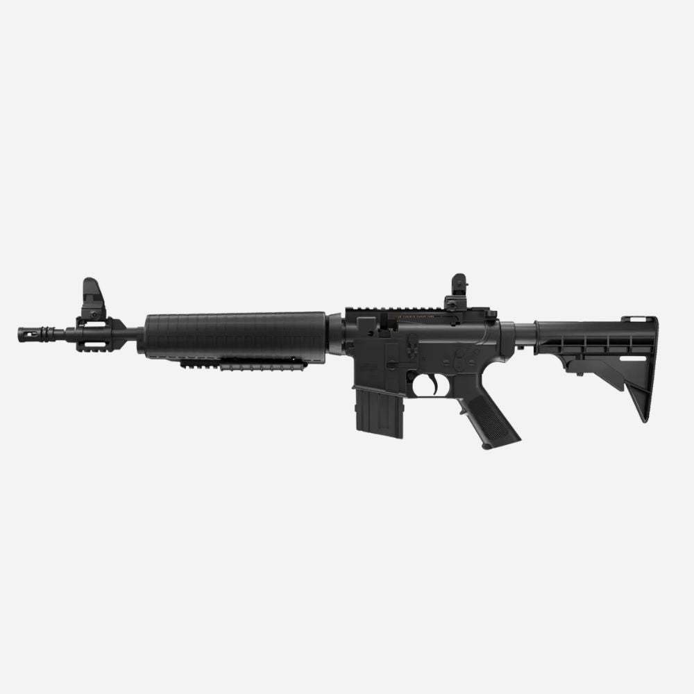 Black rifle on a white background