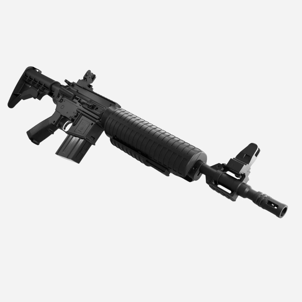 Black rifle on a white background