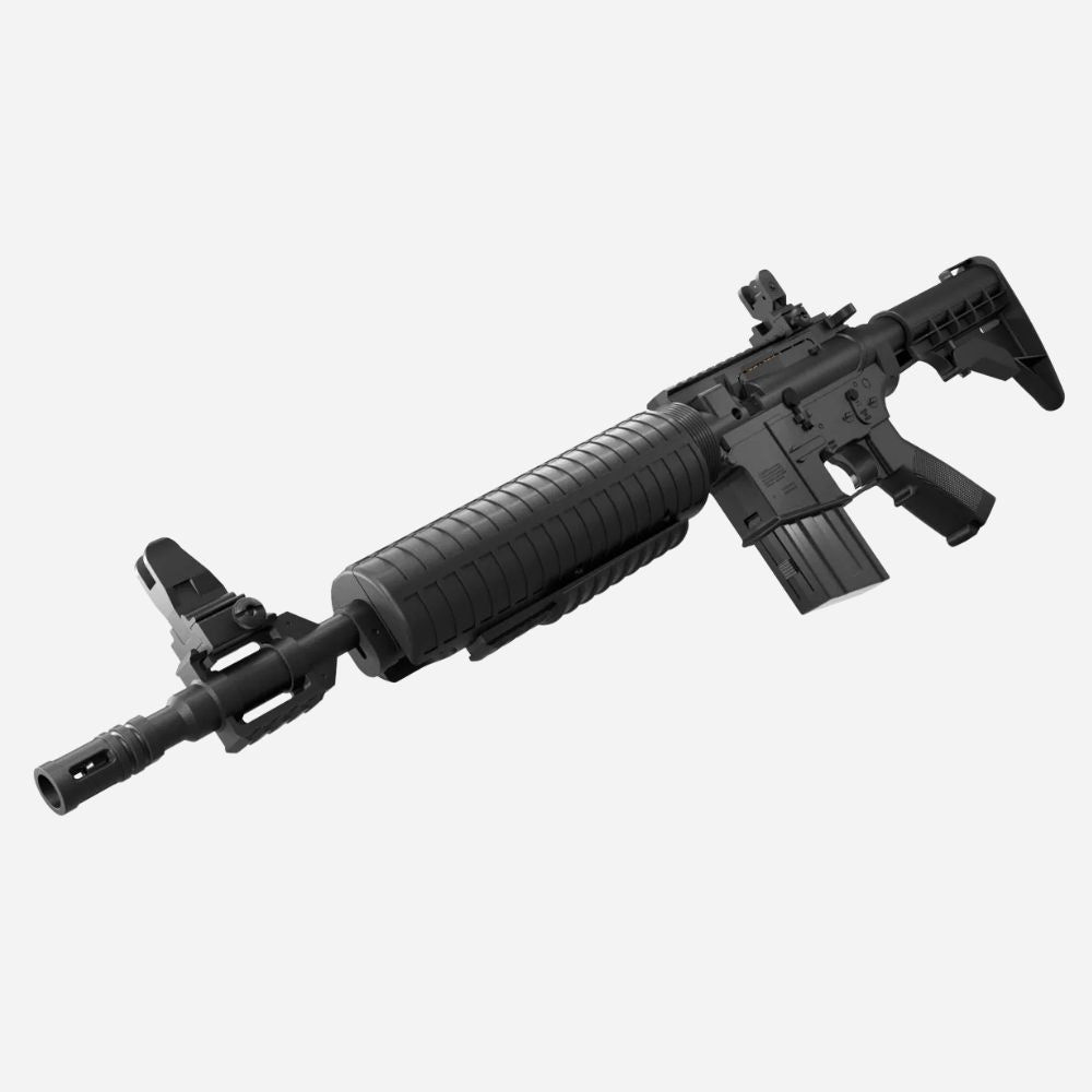 Black rifle on a white background