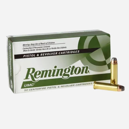 Remington UMC pistol and revolver cartridges packaging on a white background