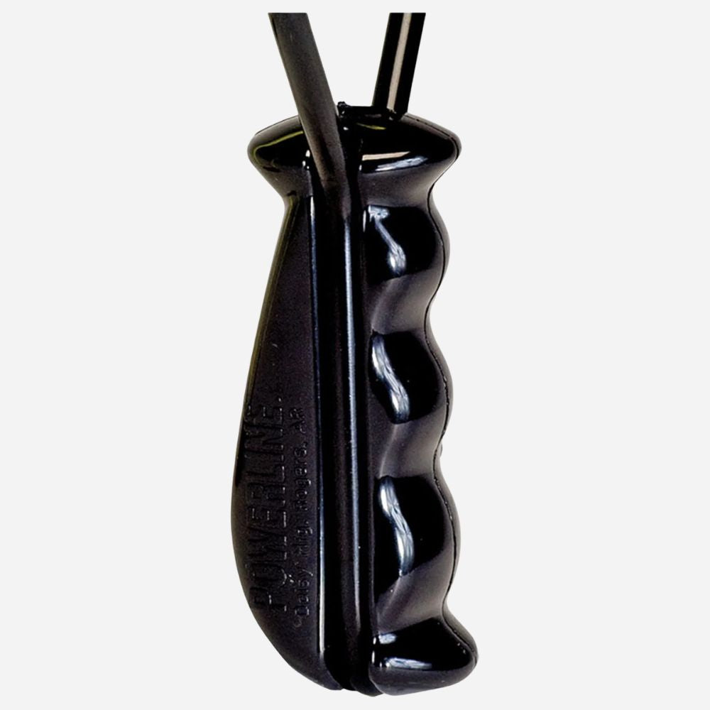 Black textured object on a white background