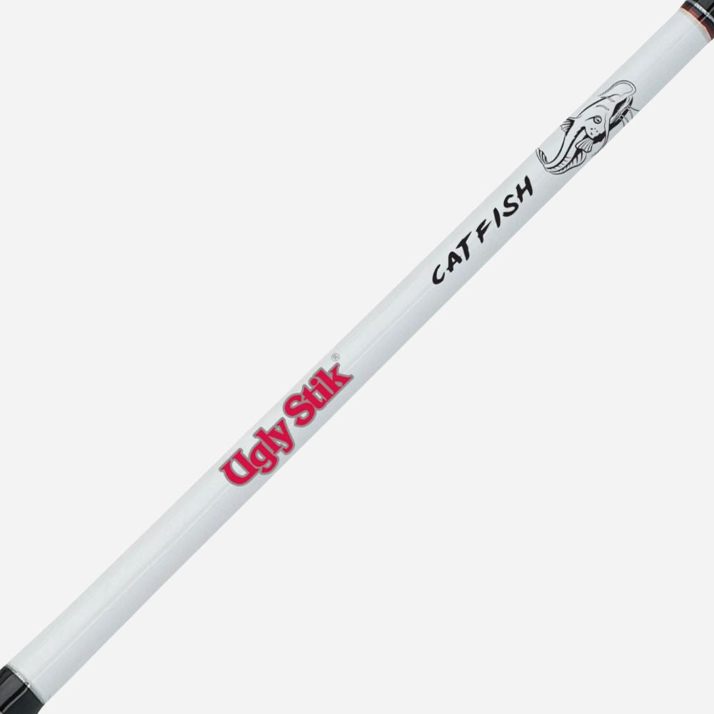Fishing rod with 'Ugly Stik' and 'Catfish' branding on a white background