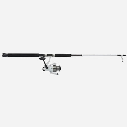 Fishing rod and reel set on a white background