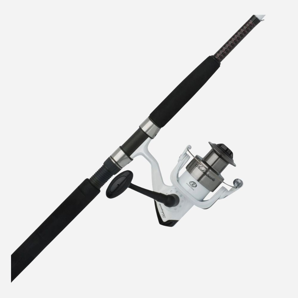 Fishing rod and reel set on a white background