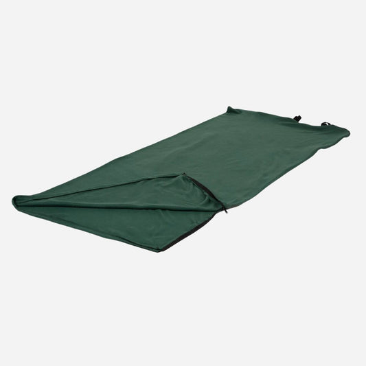 Green camping mat on a white background
