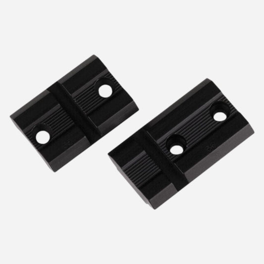 Two black plastic blocks on a white background