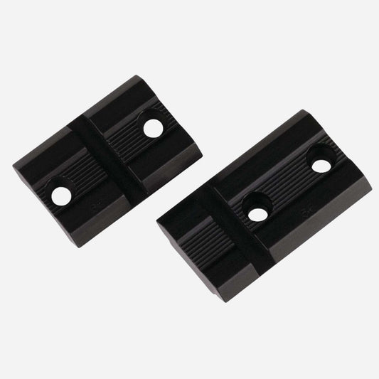 Two black plastic sliders on a white background