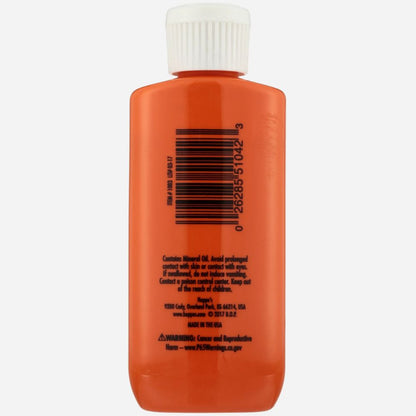 Orange bottle with a white cap on a white background
