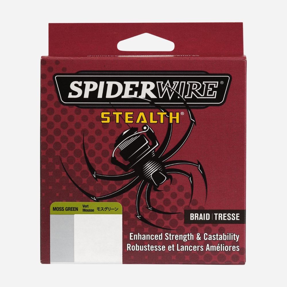 Spiderwire Stealth fishing line packaging on a white background