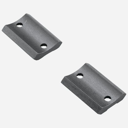Two metallic brackets on a white background