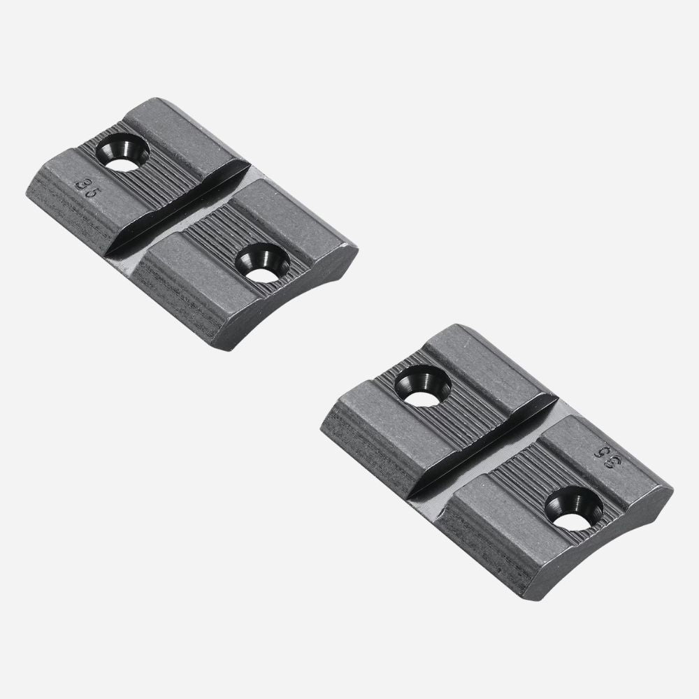 Two gray metal brackets on a white background
