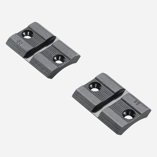 Two gray metal brackets on a white background