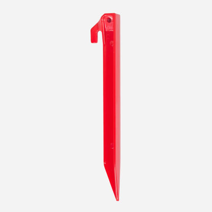 Red tent stake on a white background