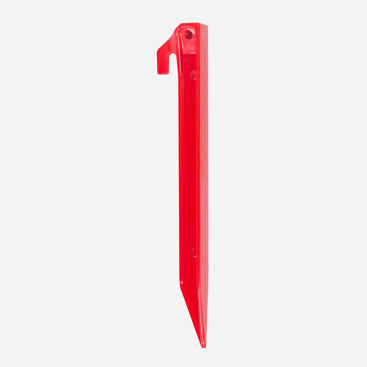 Red tent stake on a white background