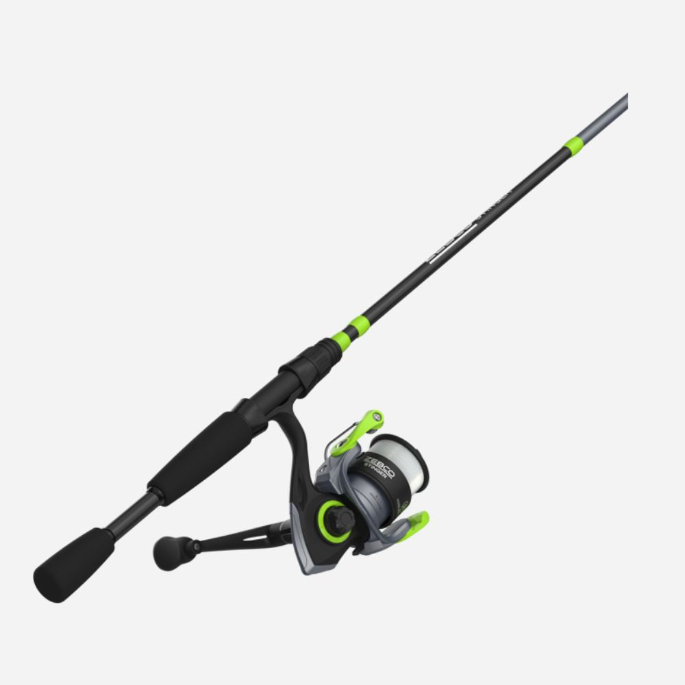 Fishing rod and reel set on a white background