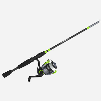 Fishing rod and reel set on a white background