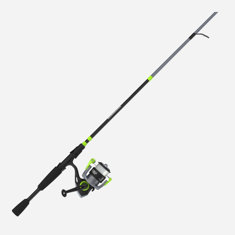 Fishing rod and reel set on a white background