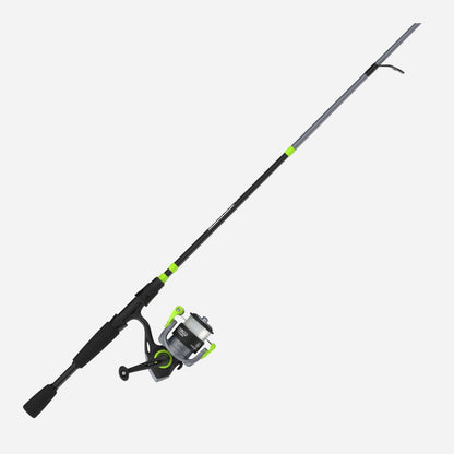 Fishing rod and reel set on a white background