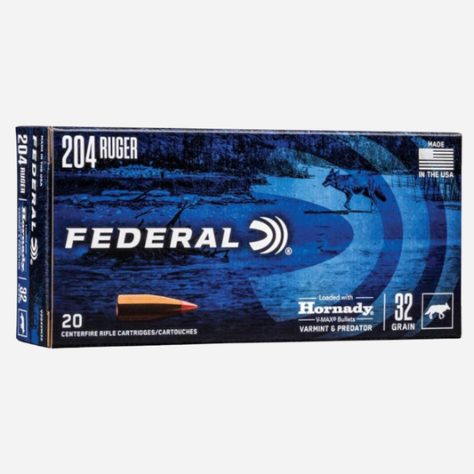 Federal .204 Ruger 32gr Hornady V-MAX 20 Rounds