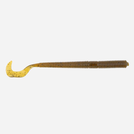 Yellow and brown fishing lure on a white background