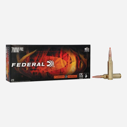 Federal ammunition box with a bullet on a white background