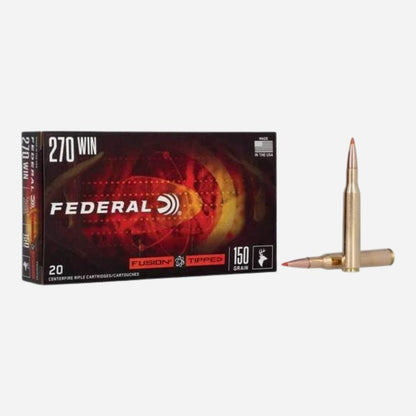 Federal ammunition box with a bullet on a white background