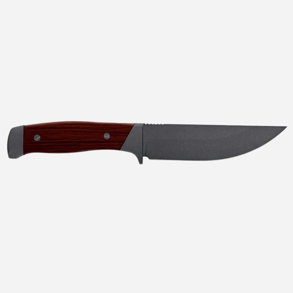 Knife with a wooden handle on a white background