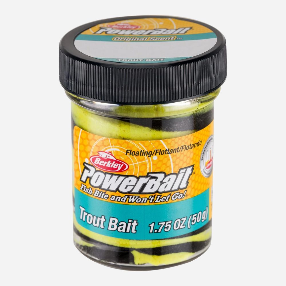 Berkley PowerBait Trout Bait jar on a white background
