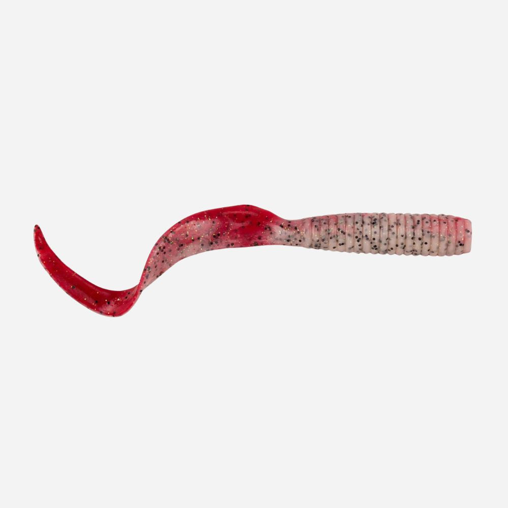 Red and pink fishing lure on a white background