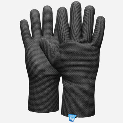 Pair of black gloves on a white background