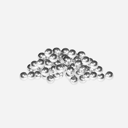 Silver metal balls on a white background